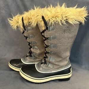 Sorel Joan Of Arctic Tall Faux Fur Gray Waterproof Winter Women's Boots Size 6